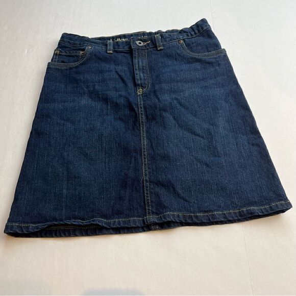 Girl's L.L. Bean Double Denim Jean Skirt Size 15 Blue - Picture 1 of 8